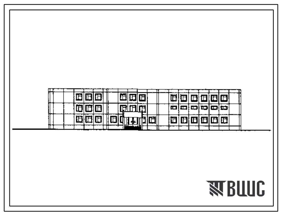 Типовой проект 221-1-440.85 Школа на 13 классов (489-504 учащихся). Здание трехэтажное. Конструкции по серии 1.090.1-1. Стены из однослойных керамзитобетонных панелей.
