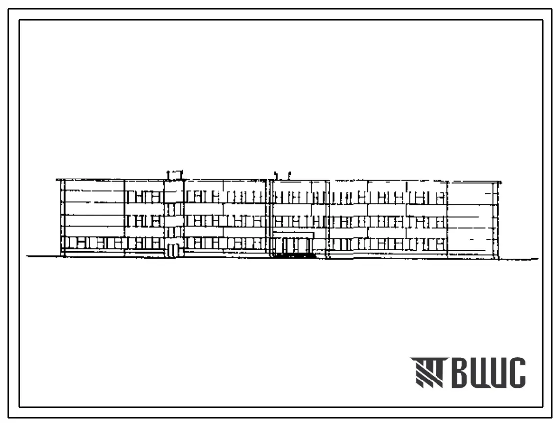 Типовой проект 222-1-481.86 Школа на 22 классов (834-864 учащихся). Здание трехэтажное. Каркас по серии 1.020-1/83. Стены из керамзитобетонных панелей по серии 1.030.1-1.