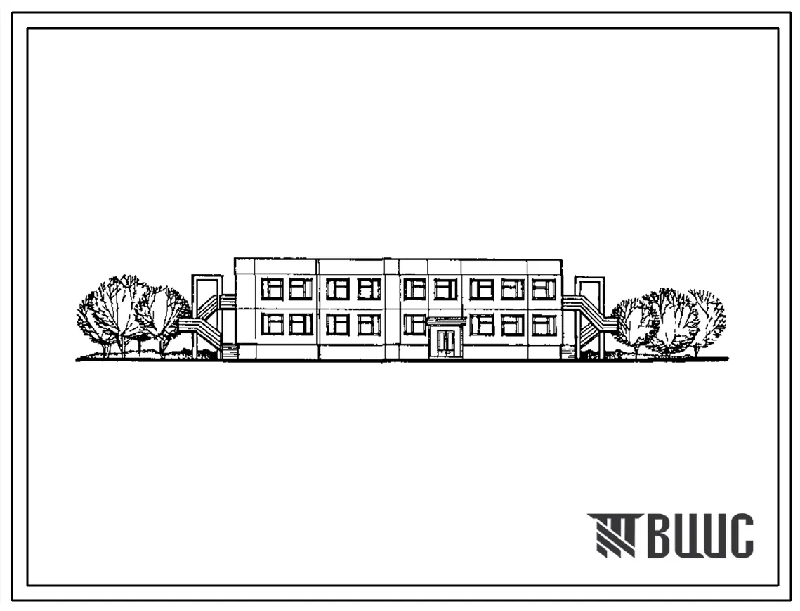 Типовой проект 211-1-451.88 Детские ясли-сад на 95 мест. Здание двухэтажное. Стены из трехслойных легкобетонных панелей по серии 1.090.1-1.