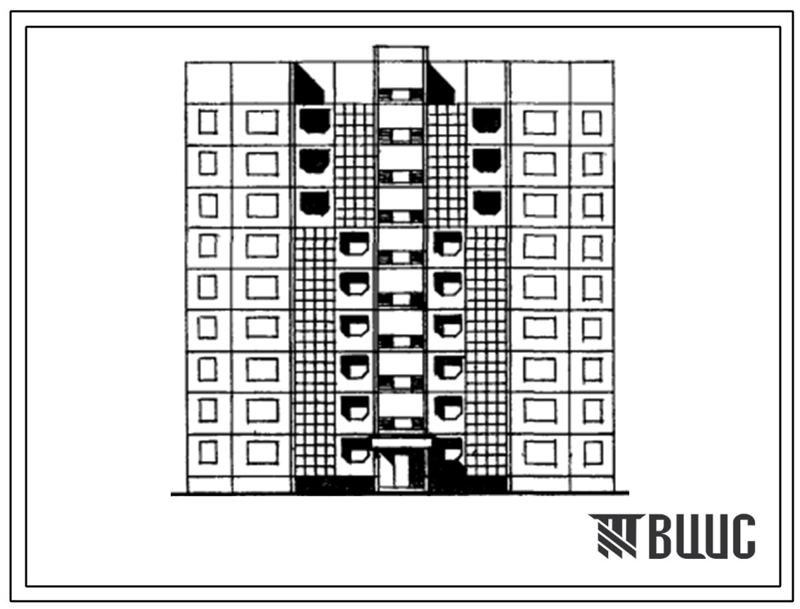 Типовой проект 143-07/1.2 Блок-секция рядовая девятиэтажная 36-квартирная 2Б-2Б-3Б-3Б.