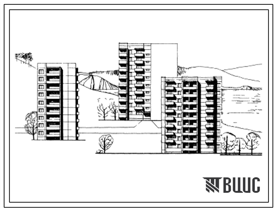 Типовой проект 125-013 Крупнопанельная девятиэтажная 36 квартирная угловая левая блок-секция 2Б.2Б.3А.3Б.