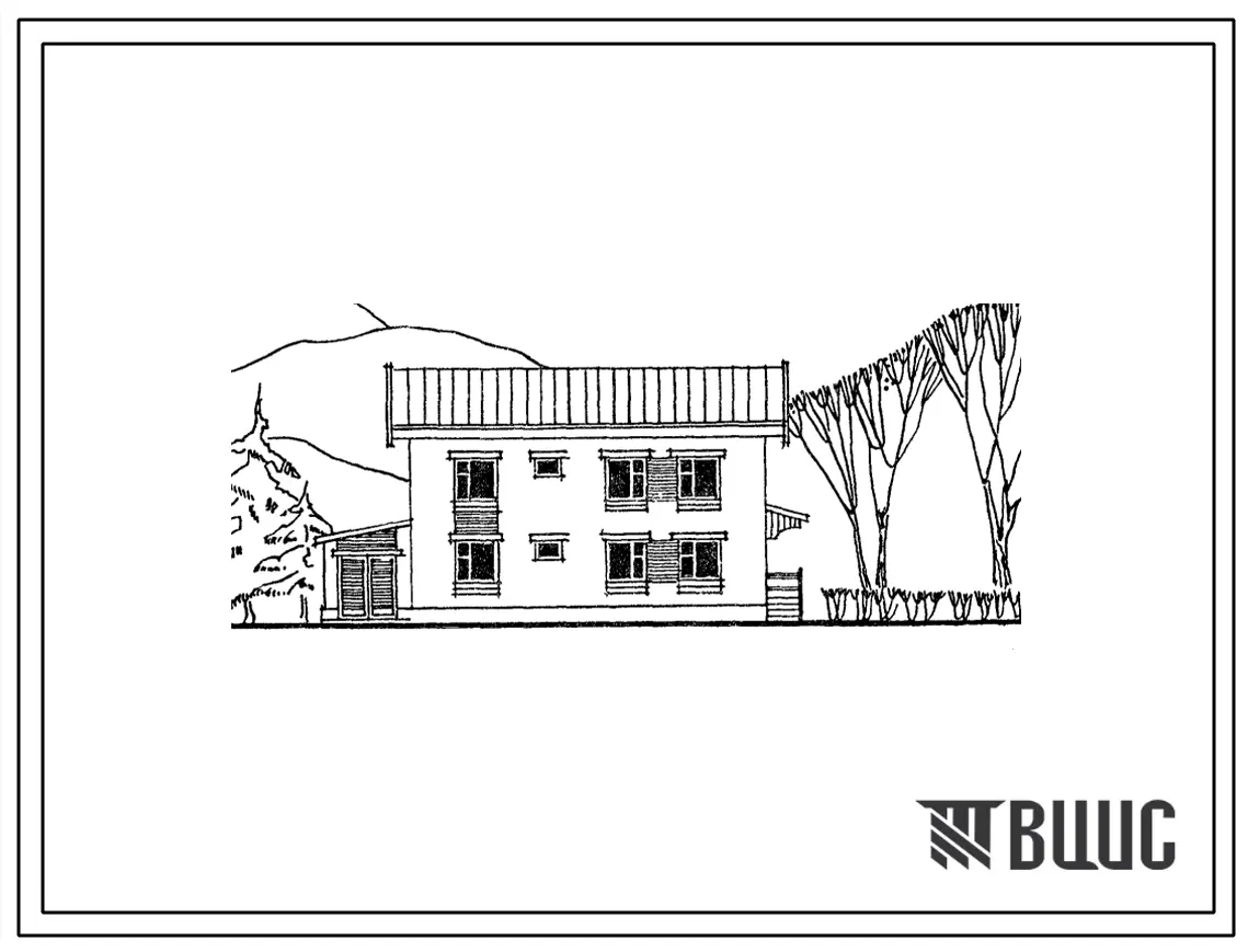 Типовой проект 144-24-272.13.87 Одноквартирный 5-комнатный жилой дом с квартирой в двух уровнях с гаражом (для индивидуальных застройщиков западных районов УССР)