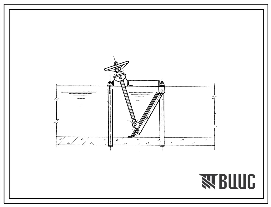 Типовой проект 820-173 Клапанные затворы с ручным приводом для параболических лотков глубиной 40; 60; 80 и 100 см