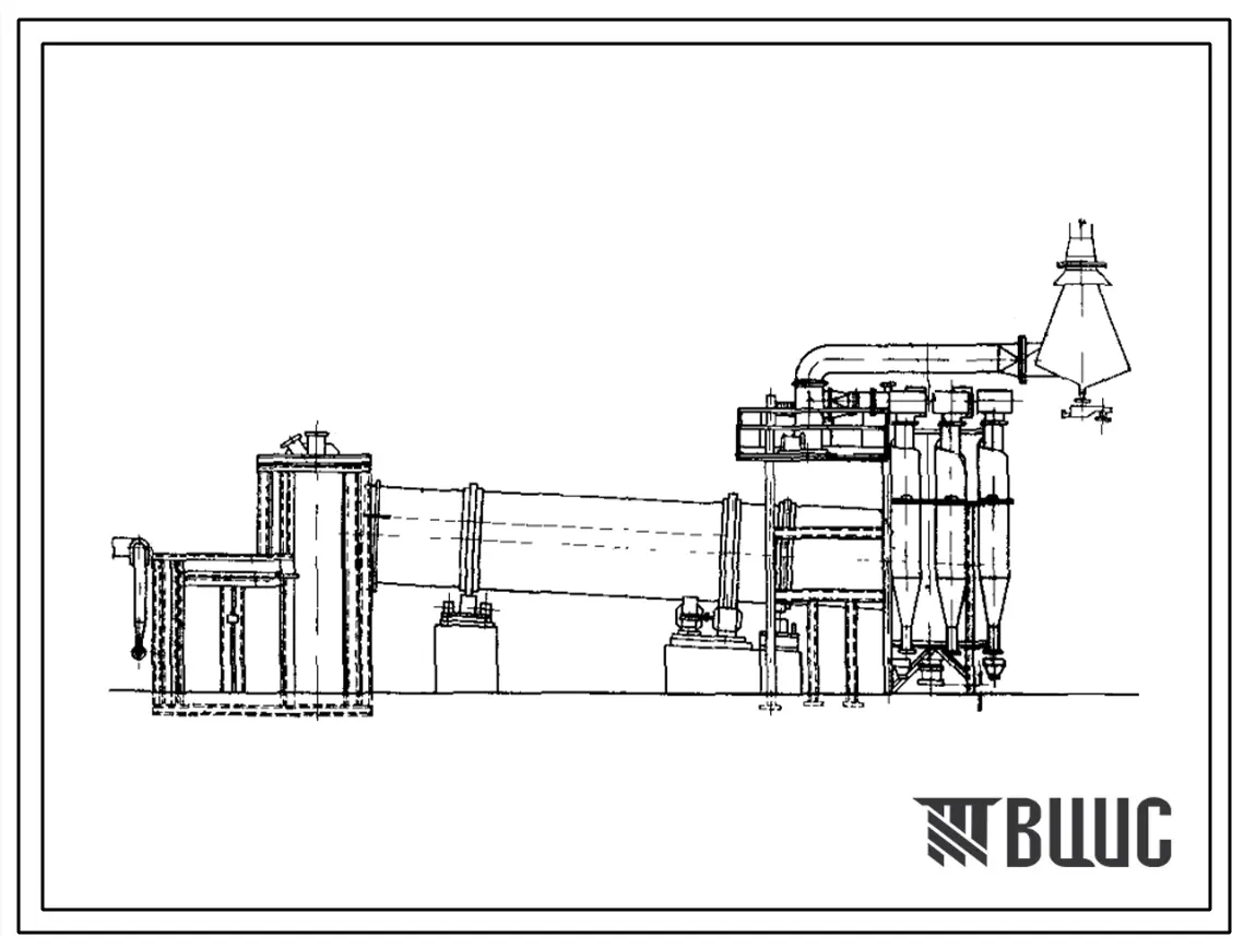 Типовой проект 406-9-9 Установка сушила барабанного Д = 2,2 м, L = 12 м для сушки песка и глины без холодильника и для сушки песка с холодильником