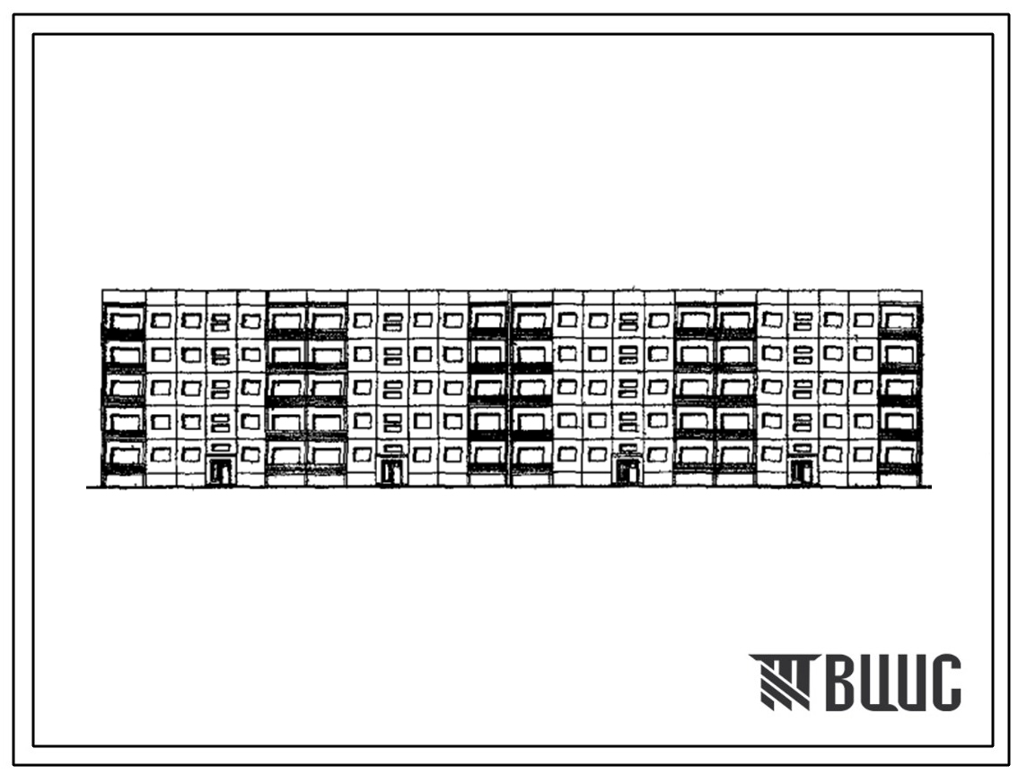 Типовой проект 111-105-6с Пятиэтажный четырехсекционный крупнопанельный жилой дом на 40 квартир