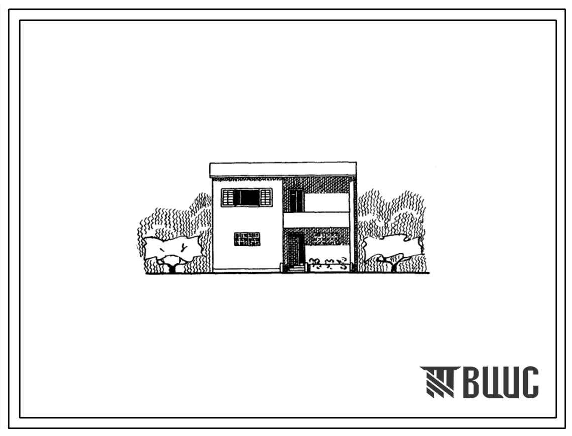 Типовой проект 101-027 Двухэтажная четырехкомнатная блок-квартира правая (4Б-1) (со входом в квартиру с улицы или проезда). Для строительства в 4А климатическом подрайоне