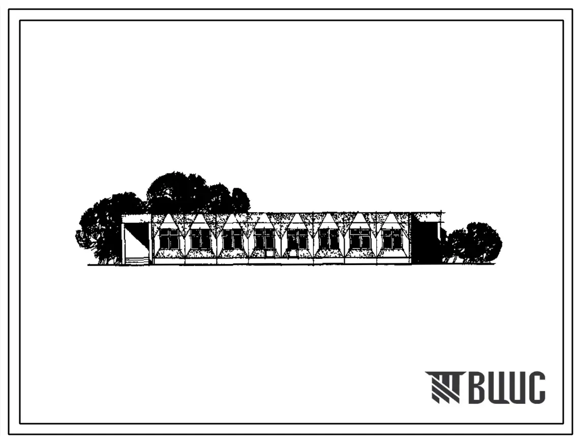 Типовой проект 211-1-271.84 Детские ясли-сад на 50 мест. Здание одноэтажное. Конструкция серии 1.090.1-1. Стены из однослойных легкобетонных панелей.