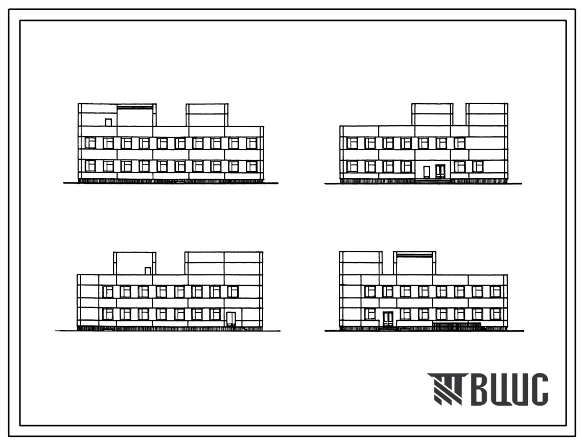 Типовой проект 252-9-115.86 Лечебно-трудовые мастерские на 80 мест психиатрической больницы для детей и подростков на 40 коек. (в конструкциях серии 1.020-1/83). Здание двухэтажное. Стены из легкобетонных панелей по серии 1.030.1-1.