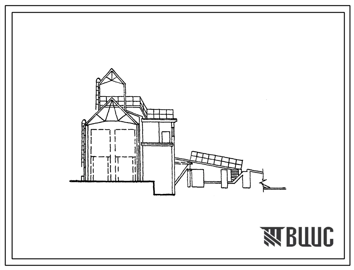 Типовой проект 812-1-11 Блок основных производственных отделений на 2 линии. Пункт обработки и хранения семенного зерна мощностью 5000 т на 2 линии (для сухой зоны)