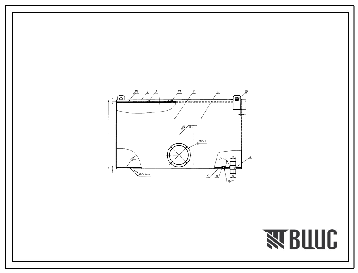 Шифр С400.ПБ800.100.000 Гидробак сварной С400.ПБ800.100.000