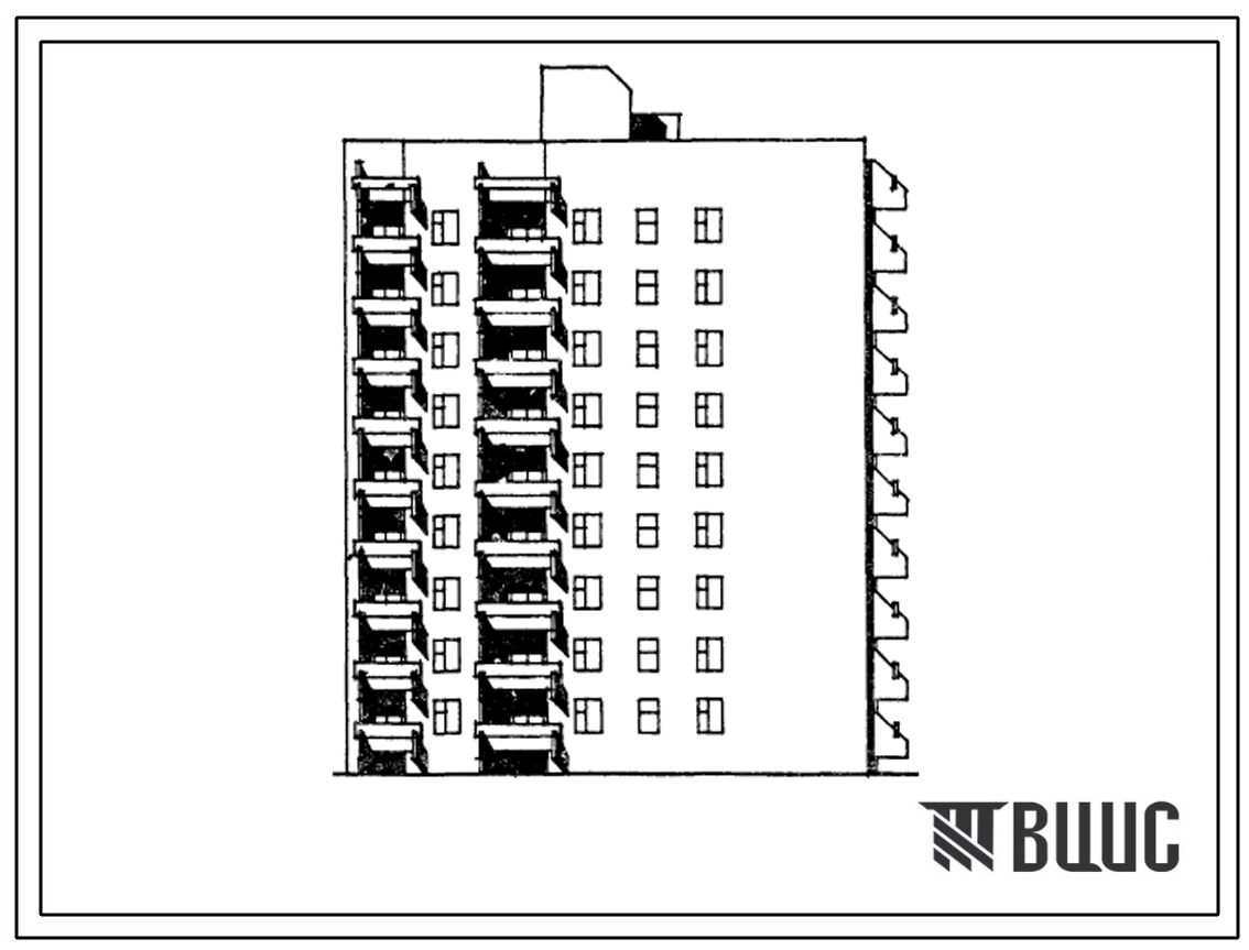 Типовой проект 177-01пв.85 9-этажная блок-секция торцевая правая на 36 квартир. Для строительства во 2 и 3 климатических районах на подрабатываемых территориях и грунтах 2 типа просадочности.