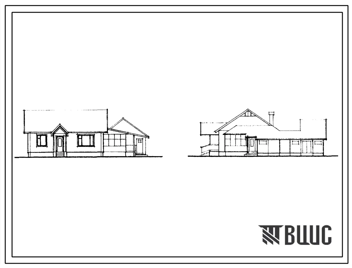 Типовой проект 181-25-68.86 Дом с трехкомнатной квартирой типа 3Б, сблокированный с хозяйственными постройками со средним набором помещений (тип II). Общая площадь 64 м2(СТЕНЫ ИЗ ОДНОСЛОЙНЫХ ЛЕГКОБЕТОННЫХ ПАНЕЛЕЙ, Перекрытия железобетонные. Полное инженер
