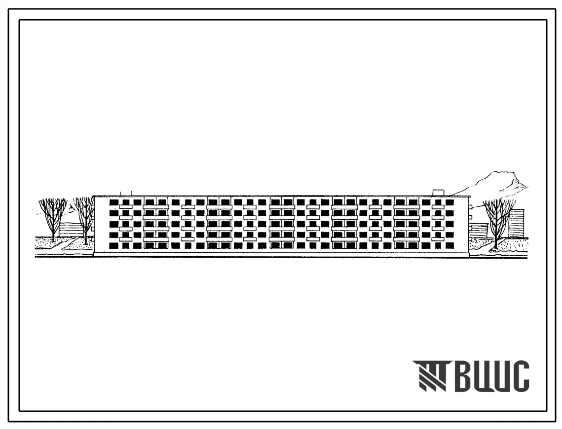 Типовой проект 1-447Ю-3 Пятиэтажный четырехсекционный 60-квартирный кирпичный дом с поперечными несущими стенами. Для строительства в III строительно-климатической зоне.