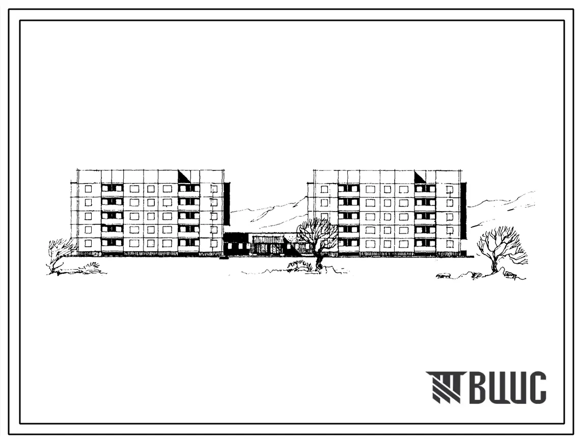 Типовой проект 111-92.2-47.86 5-этажное крупнопанельное общежитие на 196 человек семейной молодежи с ячейками на 2 и 3 человека для г. Находки