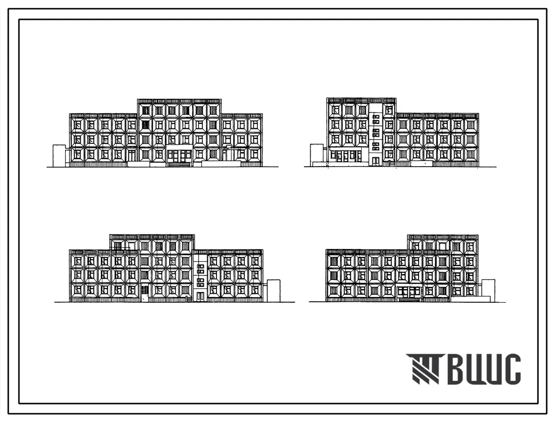 Типовой проект 251-4-54.86 Детская поликлиника на 200 посещений в смену. Здание одно -, трехэтажное. Стены из легкобетонных панелей по серии 1.090.1-1.