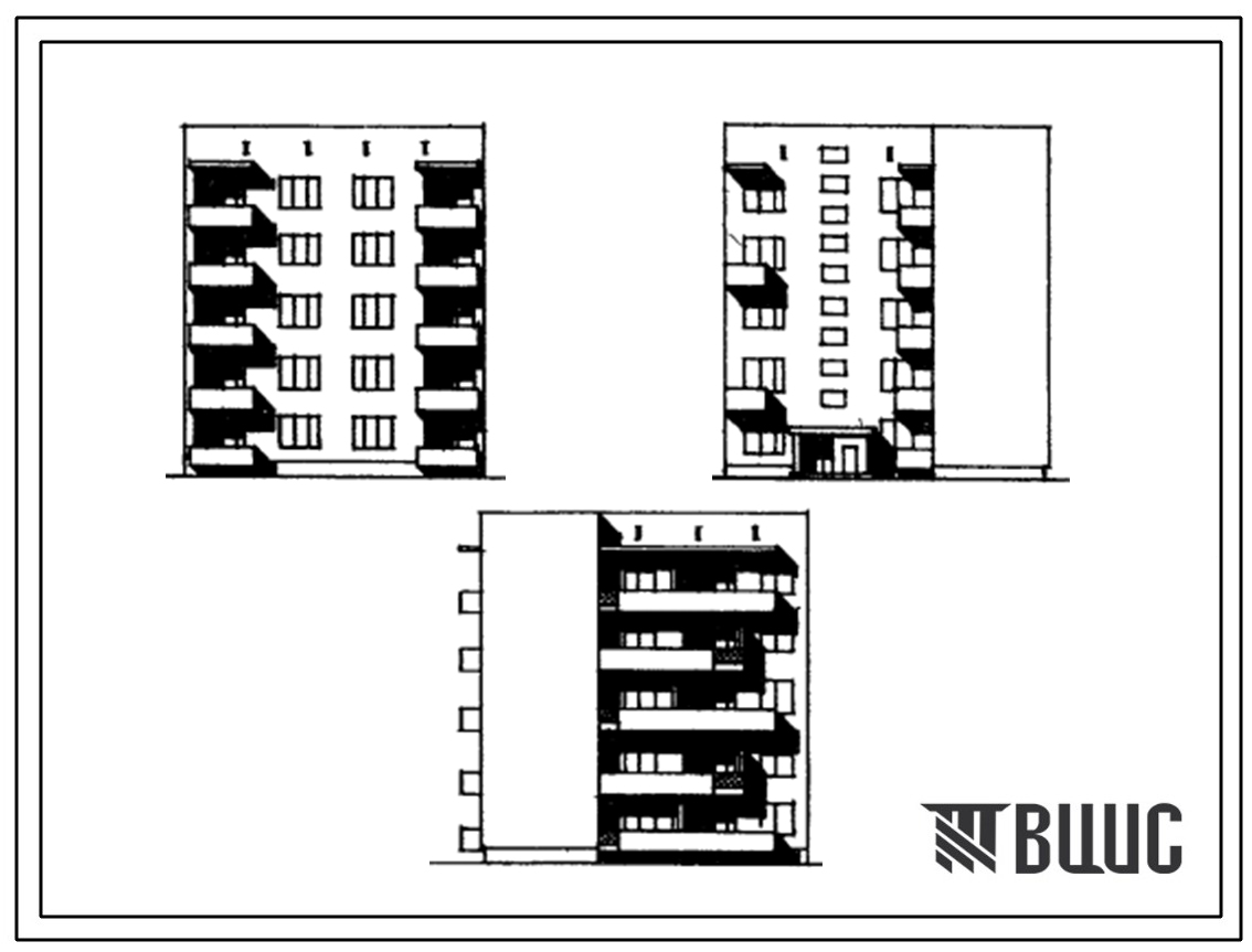 Типовой проект 67-028 5-этажная блок-секция угловая на 15 квартир 2Б.2Б.2Б (левая)