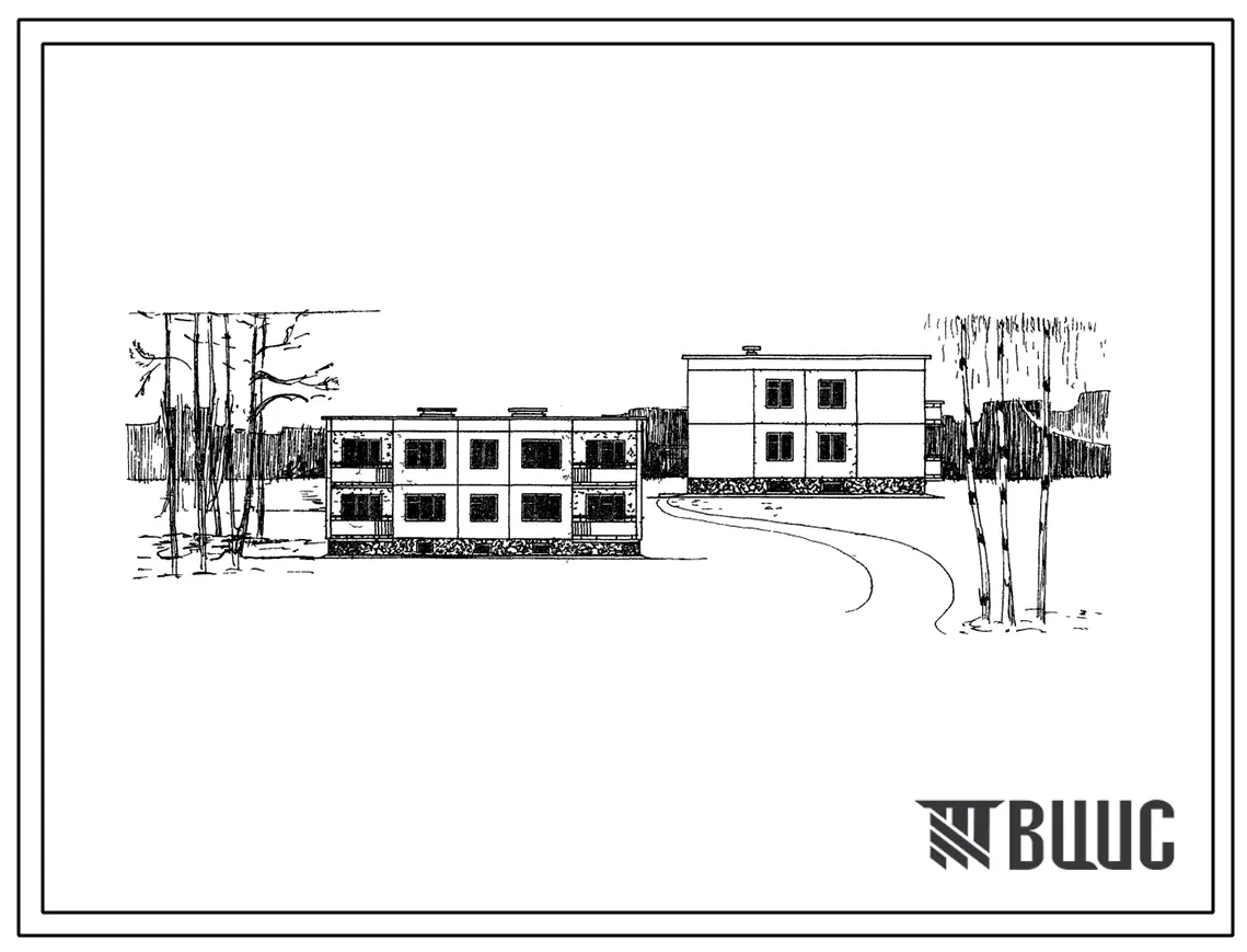 Типовой проект 1-464А-121 2-этажный 4-квартирный крупнопанельный жилой дом с 3-4 комнатными квартирами.