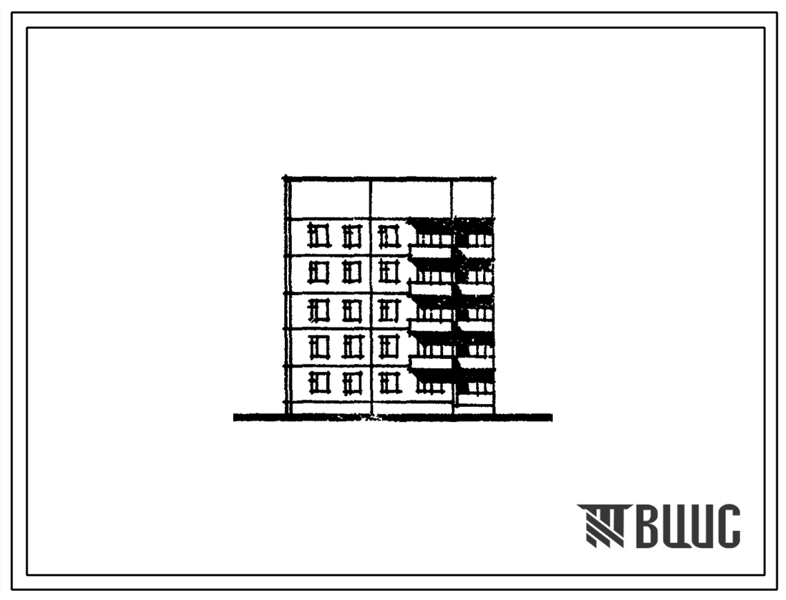 Типовой проект 135-086/1.2 Блок-секция 5-этажная 15-квартирная торцевая левая с рядовым окончанием 1Б-2Б-4А. Для строительства в 1В климатическом подрайоне, 2 и 3 климатических районах.