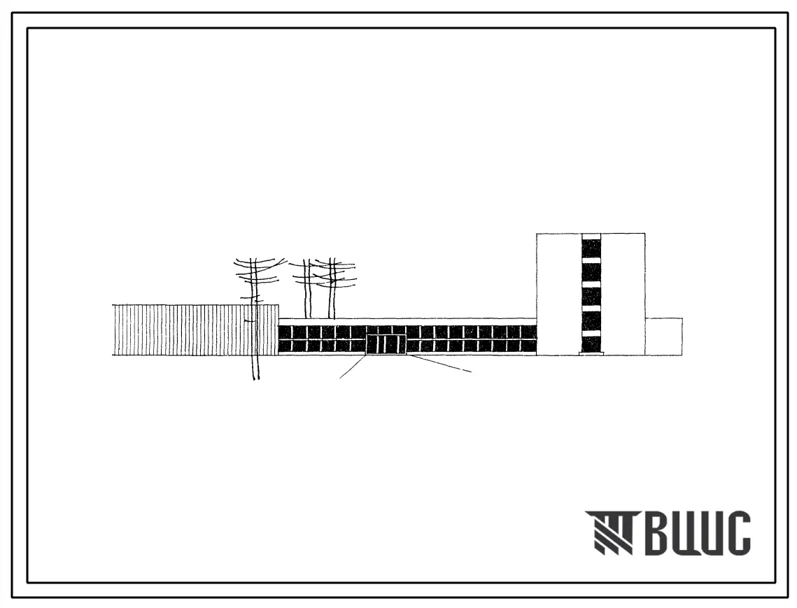 Типовой проект 234-1-6 Учебный комбинат по подготовке рабочих строительных и монтажных профессий с годовым выпуском 2300 человек (со стенами из кирпича).