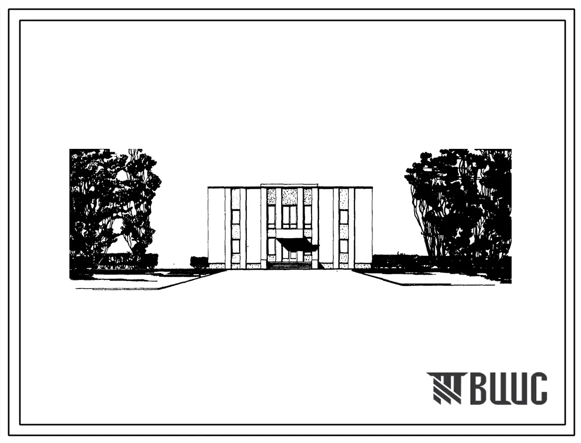 Типовой проект 264-23-4 Дом правосудия (суд) с двумя залами судебных заседаний и прокуратурой, для строительства во 2 и 3 строительно-климатических зонах.