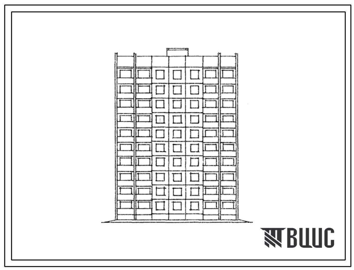 Типовой проект 121-0165.13.87 Блок-секция рядовая 10-этажная 40-квартирная 3-2-1-3 (для условий применения в Чувашской АССР)