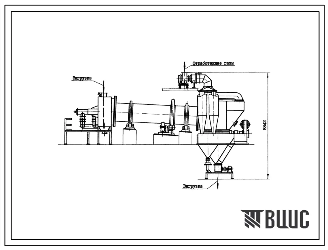 Типовой проект 406-9-238 Сушило барабанное с охлаждением Д=1,6 м, L=8 м производительностью 16 т/ч на газе для песка