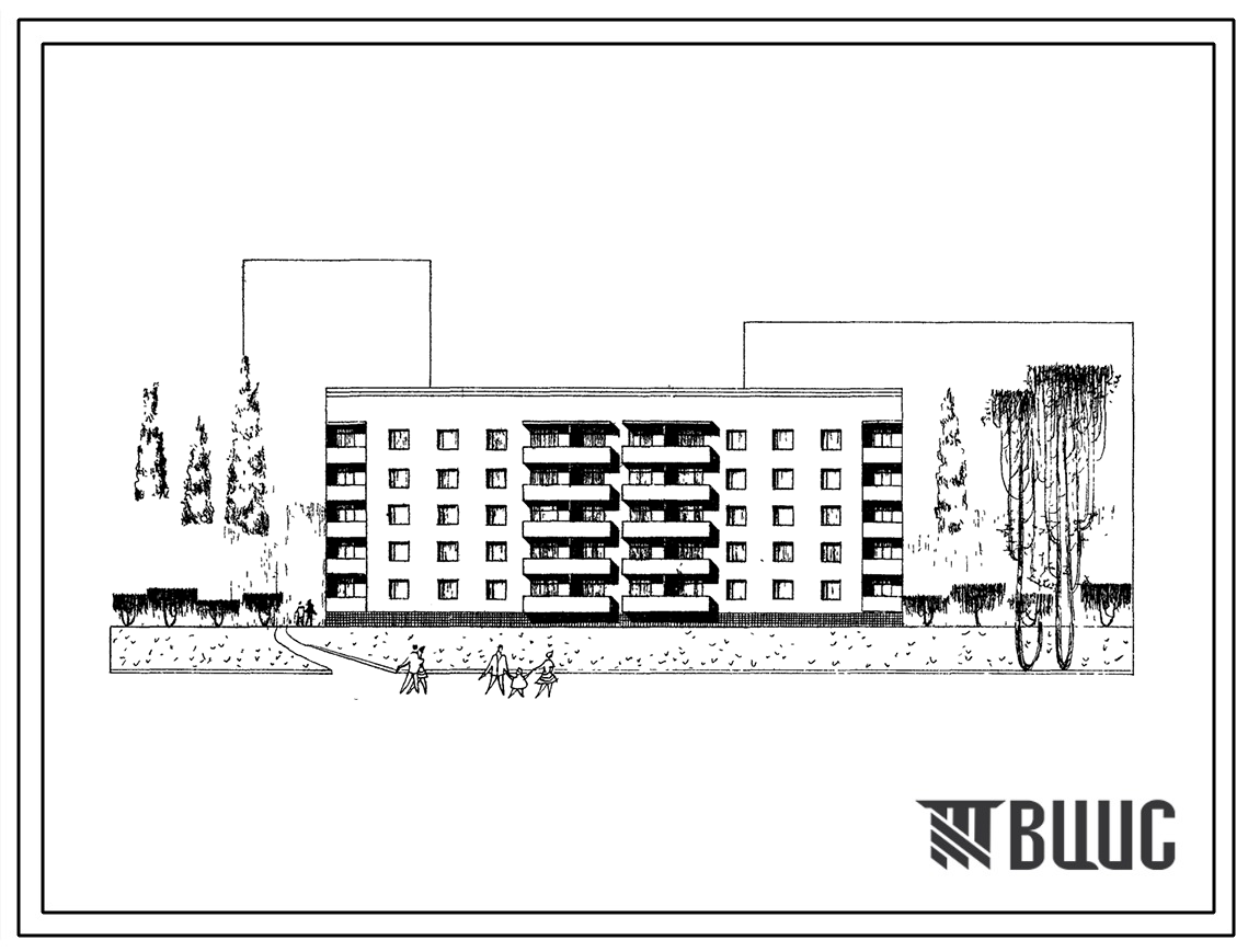 Типовой проект 87-047 Пятиэтажная блок-секция рядовая на 30 квартир для строительства во 2 и 3 строительно-климатических зонах.