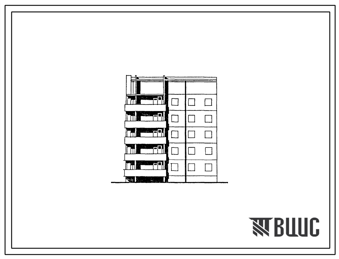 Типовой проект 135-0309с.13.87 5-этажная торцевая левая блок-секция на 10 квартир 3-5 для строительства в г. Иркутске