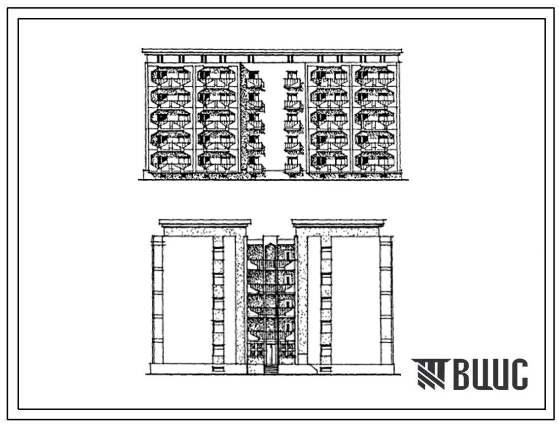Типовой проект 155-63-69с.13.87 5-этажный 60-квартирный жилой дом для малосемейных. Для строительства в Азербайджанской ССР.