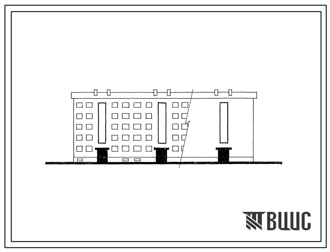 Типовой проект 1Э-318-34/65  Пятиэтажный трехсекционный крупноблочный жилой дом на 45 квартир.