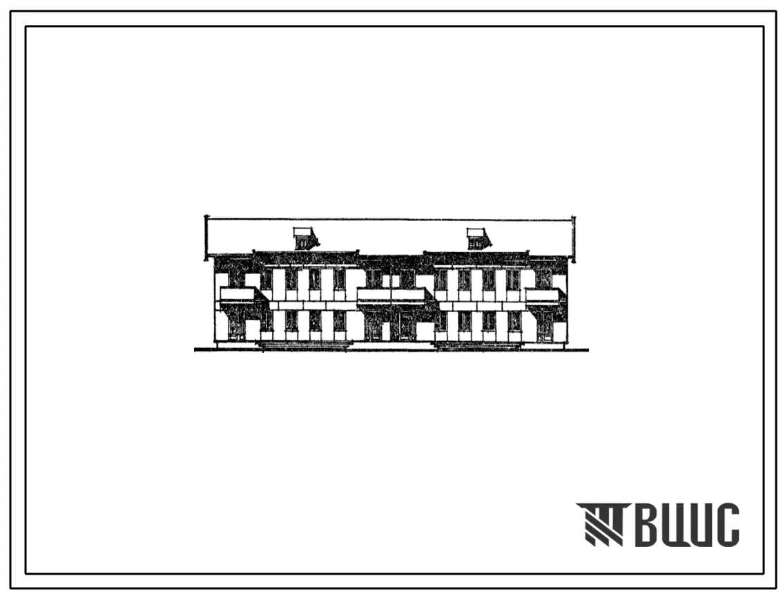 Типовой проект 143-24-145/1.2 Двухэтажный четырехквартирный жилой дом с 4-комнатными квартирами в двух уровнях