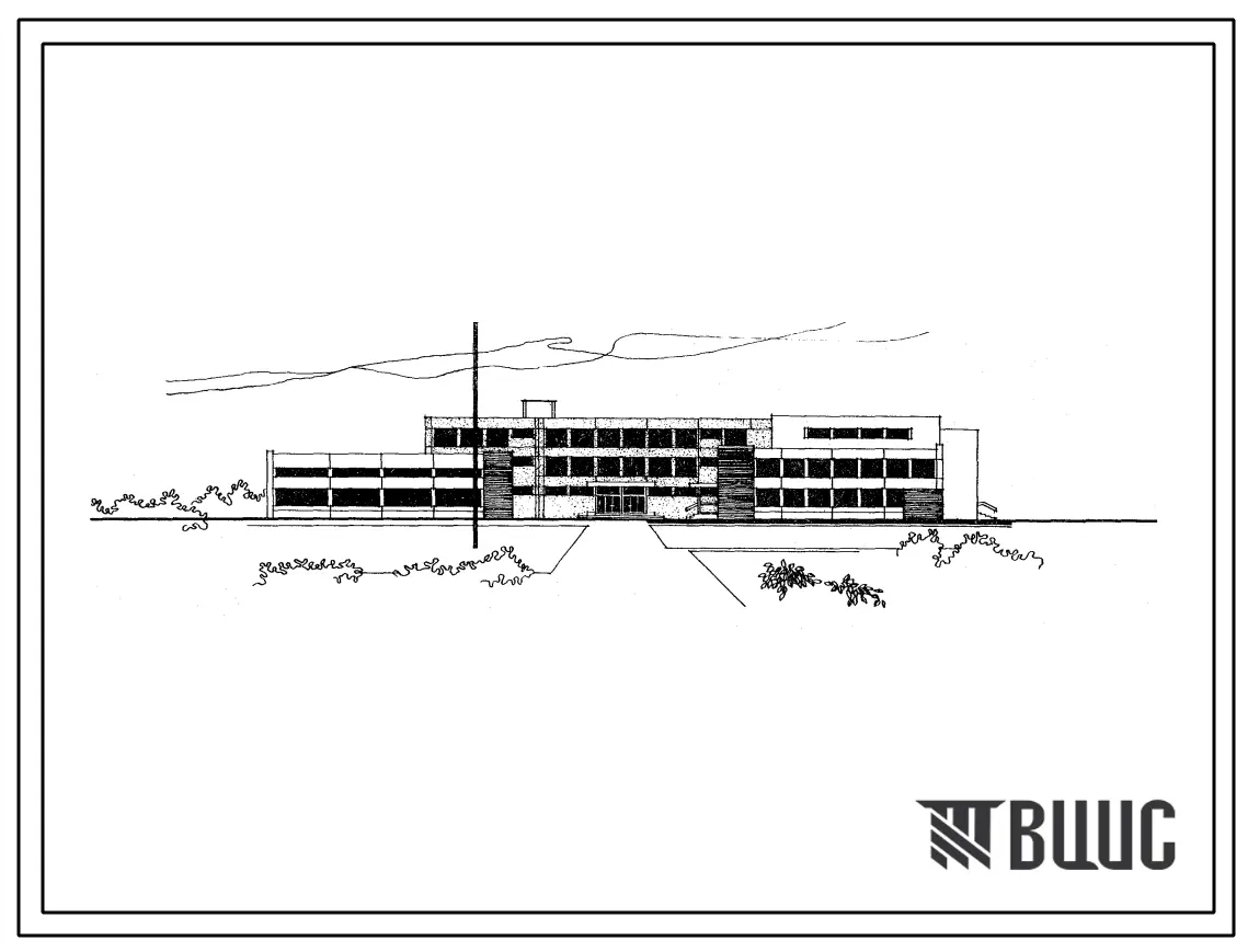 Типовой проект 222-1-229с Средняя общеобразовательная школа на 30 классов (1176 учащихся) для строительства в 1В климатическом подрайоне, 2 и 3 климатичностью 7 и 8 баллов