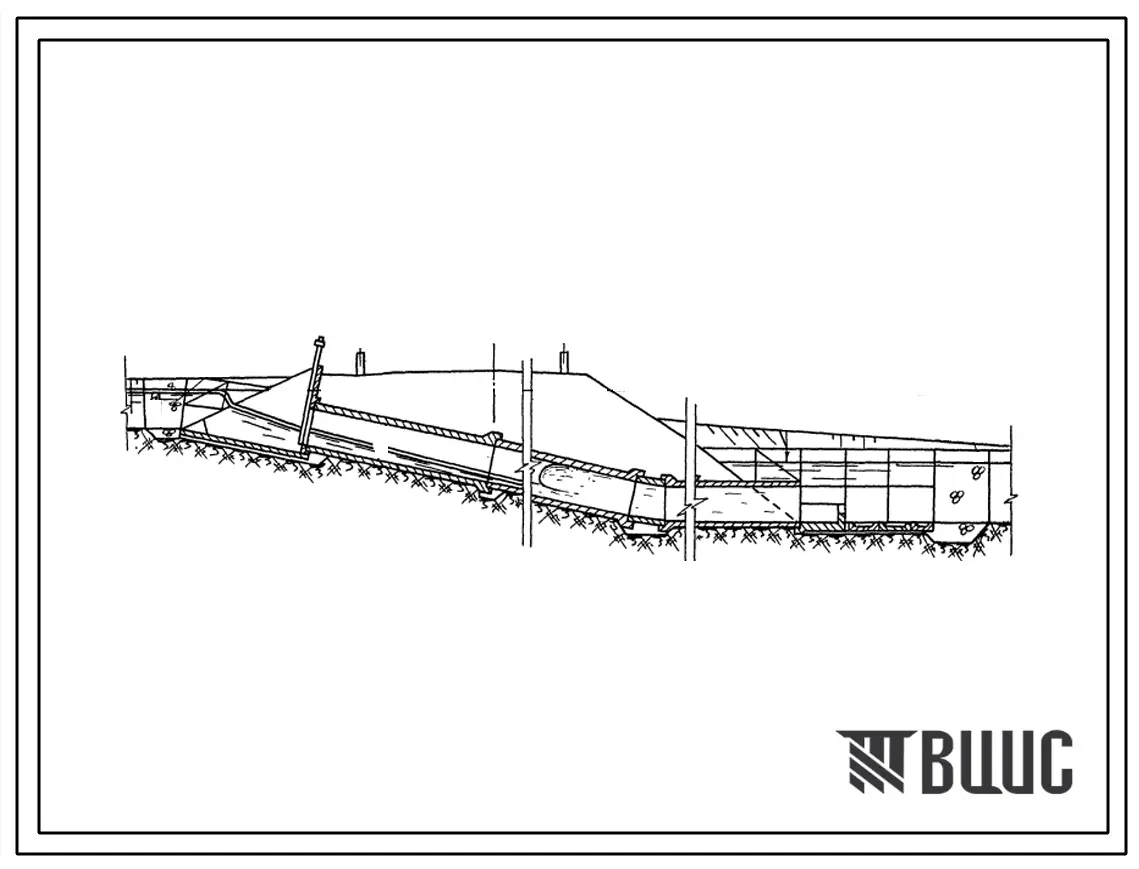 Типовой проект 820-56с Трубчатые перепады-регуляторы на расход до 1,5 м.куб./сек. с падением до 2-х м. Для строительства в районах с сейсмичностью 8 баллов.