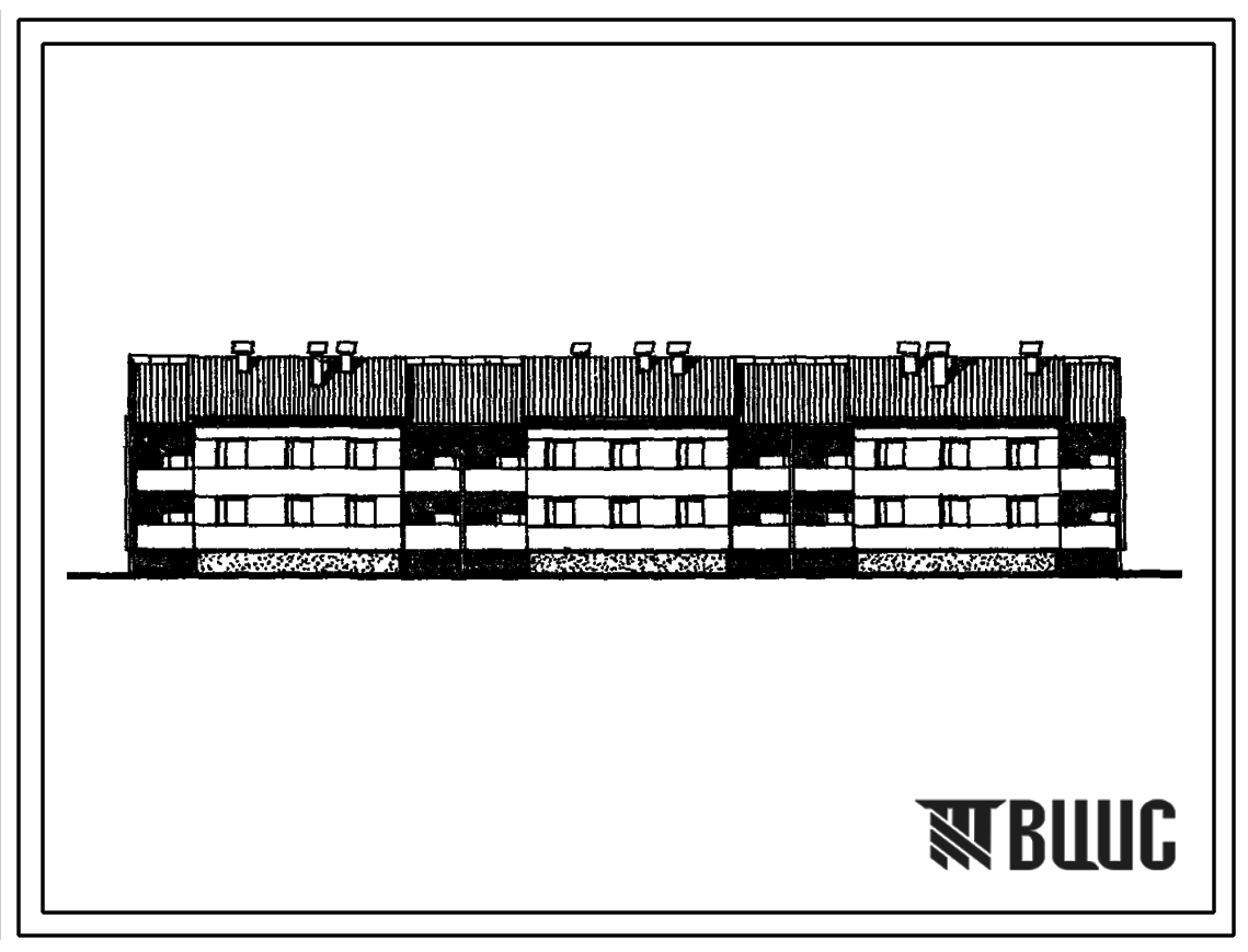 Типовой проект 111-26-95.85 2-этажный 3-секционный 16-квартирный жилой дом (наружные стены из Аглопоритобетонных панелей). Для строительства во 2 климатическом районе Украинской ССР (Полтавская область).