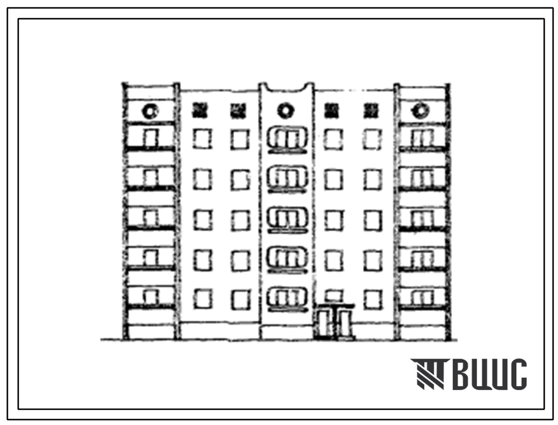 Типовой проект 153-023с.13.87 5-этажная 20 квартирная блок-секция 3.1-2.3 рядовая обратная со стенами из монолитного железобетона (для Грузинской ССР)