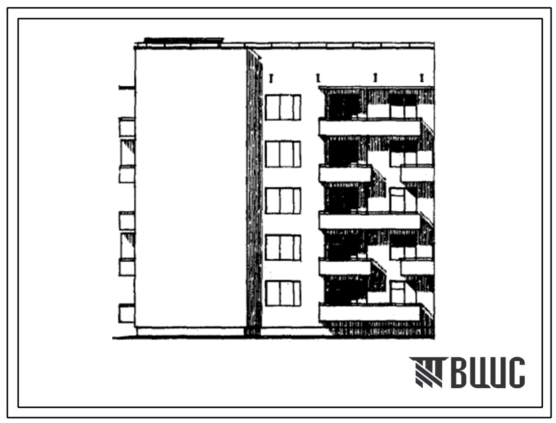 Типовой проект 67-013с/1 Пятиэтажная блок-секция на 15 квартир угловая (Т-образная) 2Б.2Б.2Б, левая