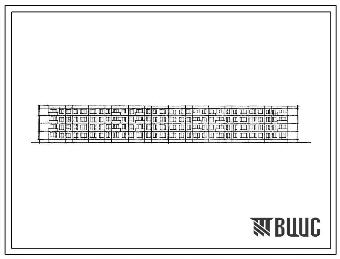 Типовой проект 1Кз-464ДС-12 Четырехэтажный шестисекционный крупнопанельный жилой дом на 72 квартиры (однокомнатных 16, двухкомнатных 24, трехкомнатных 24, четырехкомнатных 8).