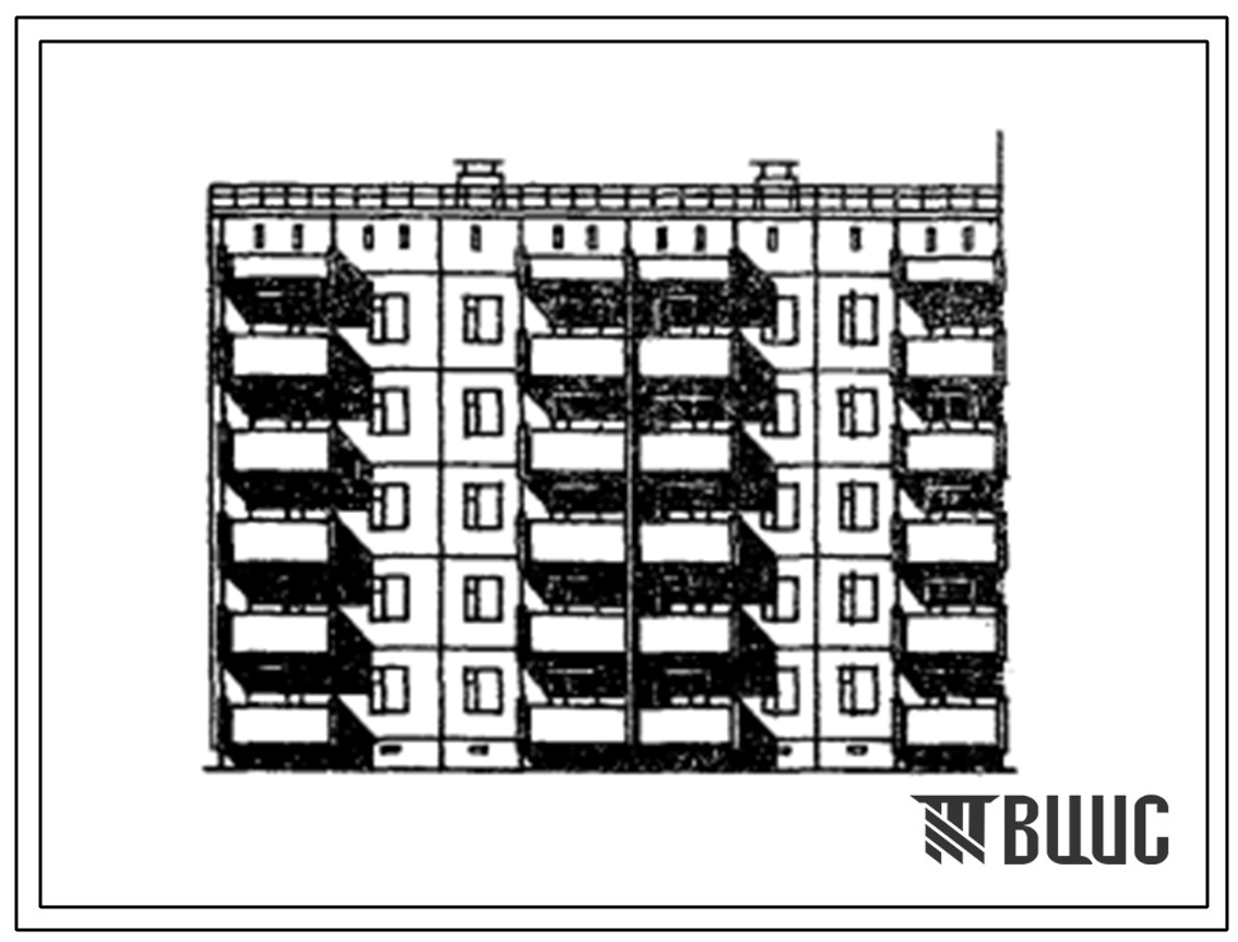 Типовой проект 105-0111с.86 Блок-секция 5-этажная 25-квартирная 1Б.1Б.2Б - 2Б.3Б торцовая левая