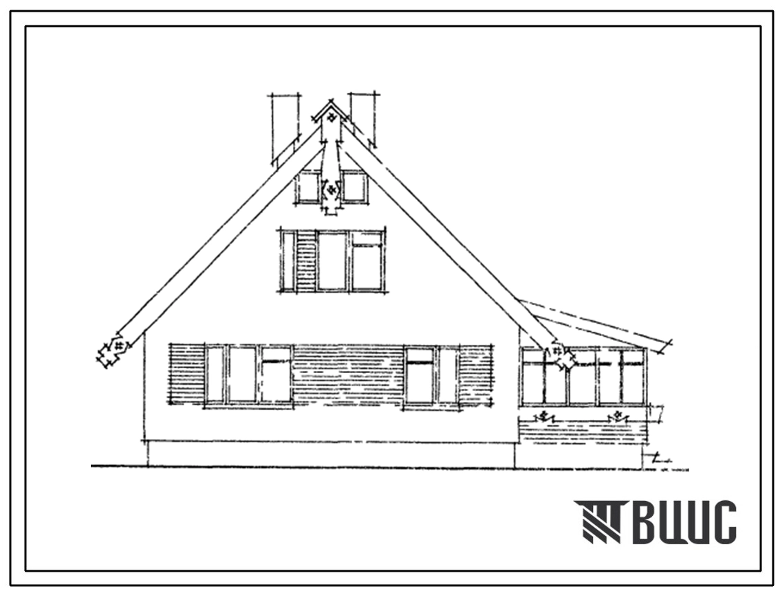 Типовой проект 144-16-32/1 Мансардный одноквартирный четырехкомнатный жилой дом для индивидуальных застройщиков.