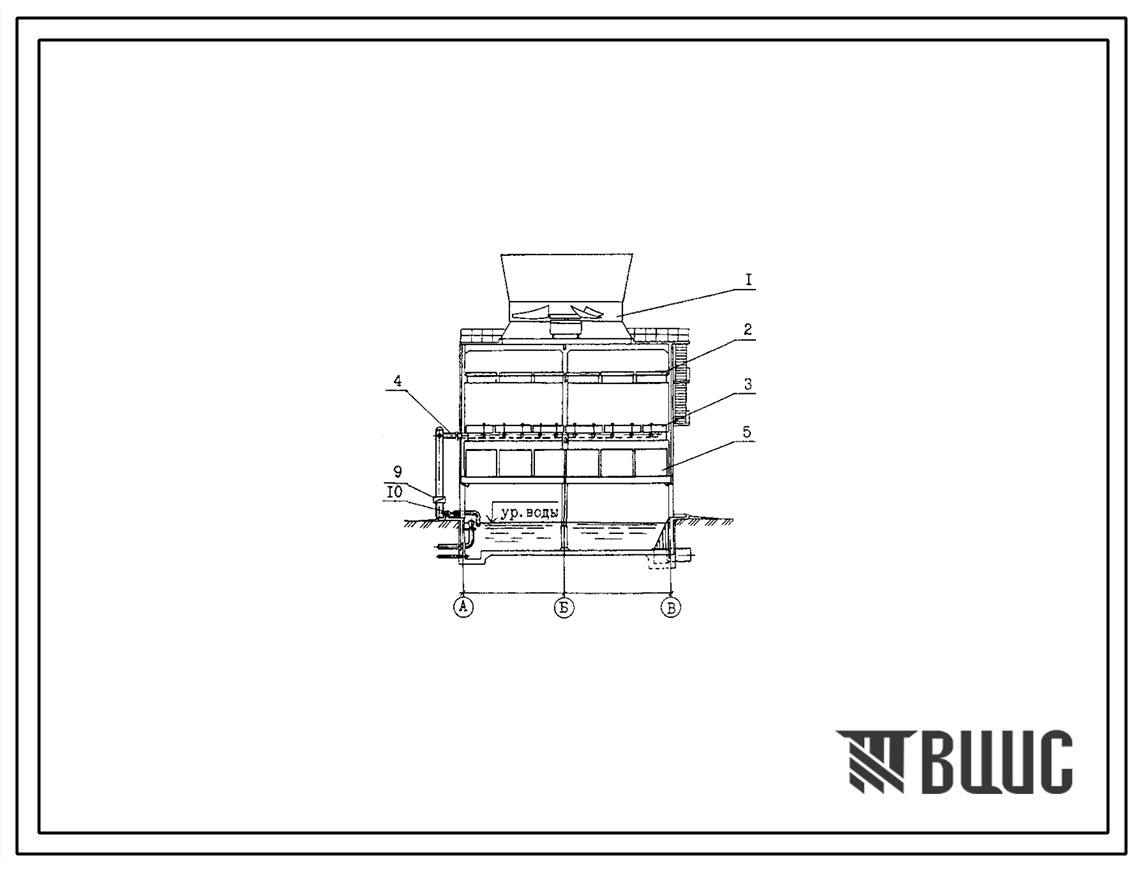 Типовой проект 901-6-97.89 Градирня двухсекционная с вентиляторами 2ВГ70 с секциями площадью 169 м2 для загрязненных оборотных вод (из монолитного железобетона). Обычные условия строительства (допускается применение в районах сейсмичностью до 8 баллов)