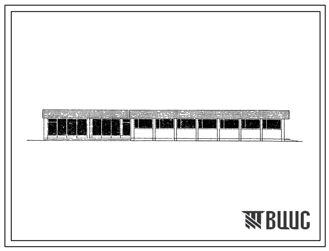 Типовой проект 274-31-16 Общественный центр поселка на 250 жителей. Для строительства в районах с расчетной наружной температурой -23?С. Здание одноэтажное. (Для 2 проектно-строительной зоны).