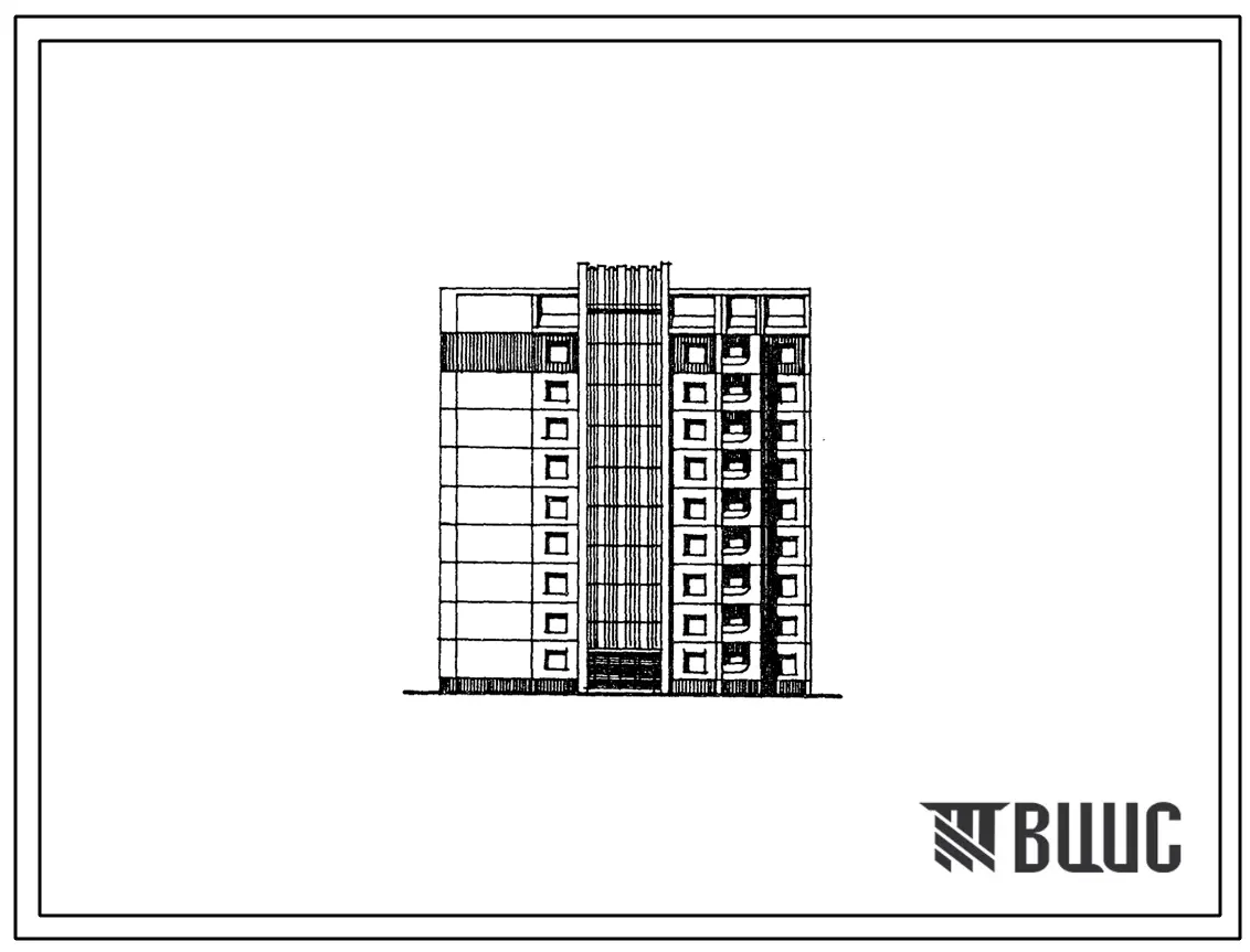 Типовой проект 90-0198.13.87 Блок-секция 9-этажная 36-квартирная торцовая с двух сторон 1.3.3.4 (для строительства в городе Липецке и Липецкой области)