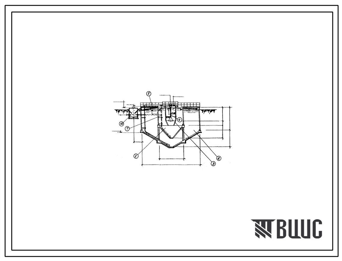 Типовой проект 902-2-93 Очистные сооружения для сточных вод мясокомбинатов .Осветлители-перегневатели диаметром 15м