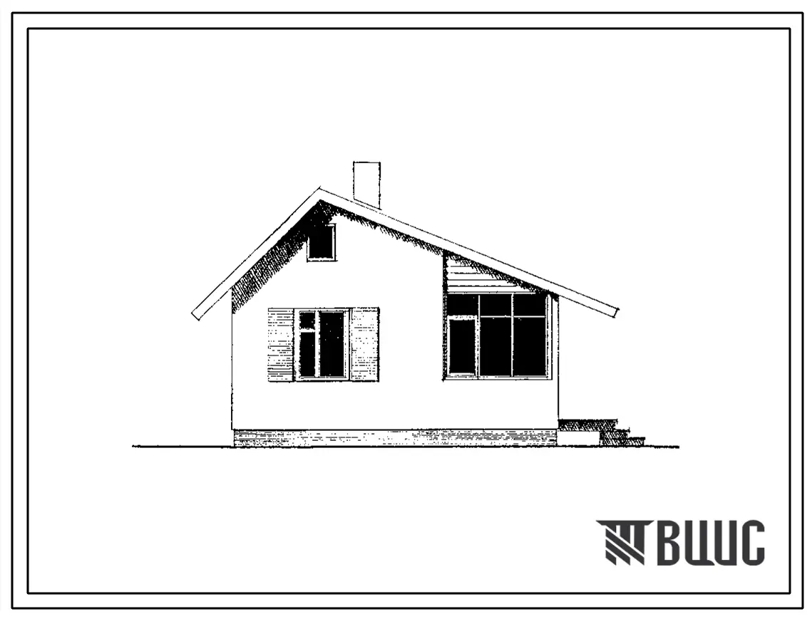Типовой проект 184-000-196 Однокомнатный летний садовый домик. Площадь, м2: общая 14,8, веранды 8,1