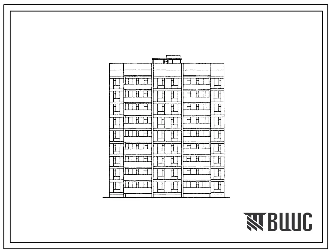 Типовой проект 144-022.13.87 Блок-секция 9-этажная 36-квартирная рядовая 2-2-3-3 /для строительства в УССР/