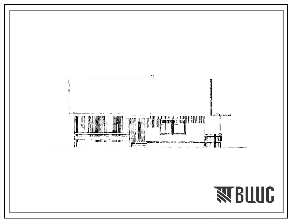 Типовой проект 185-000-337.85 Одноэтажный дом с трехкомнатной квартирой типа 3Б. Для строительства в городах и поселках городского типа