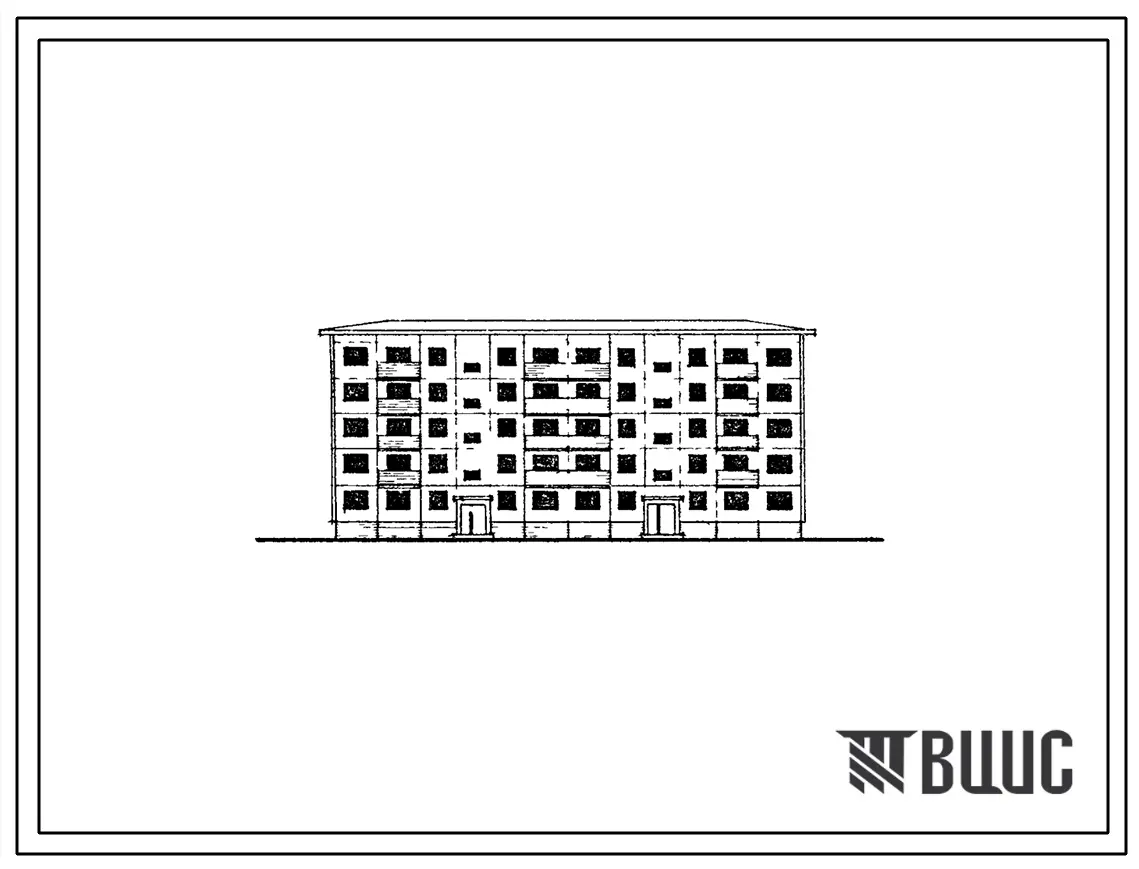 Типовой проект 1-464АС-18 Пятиэтажный двухсекционный крупнопанельный жилой дом на 40 квартир.