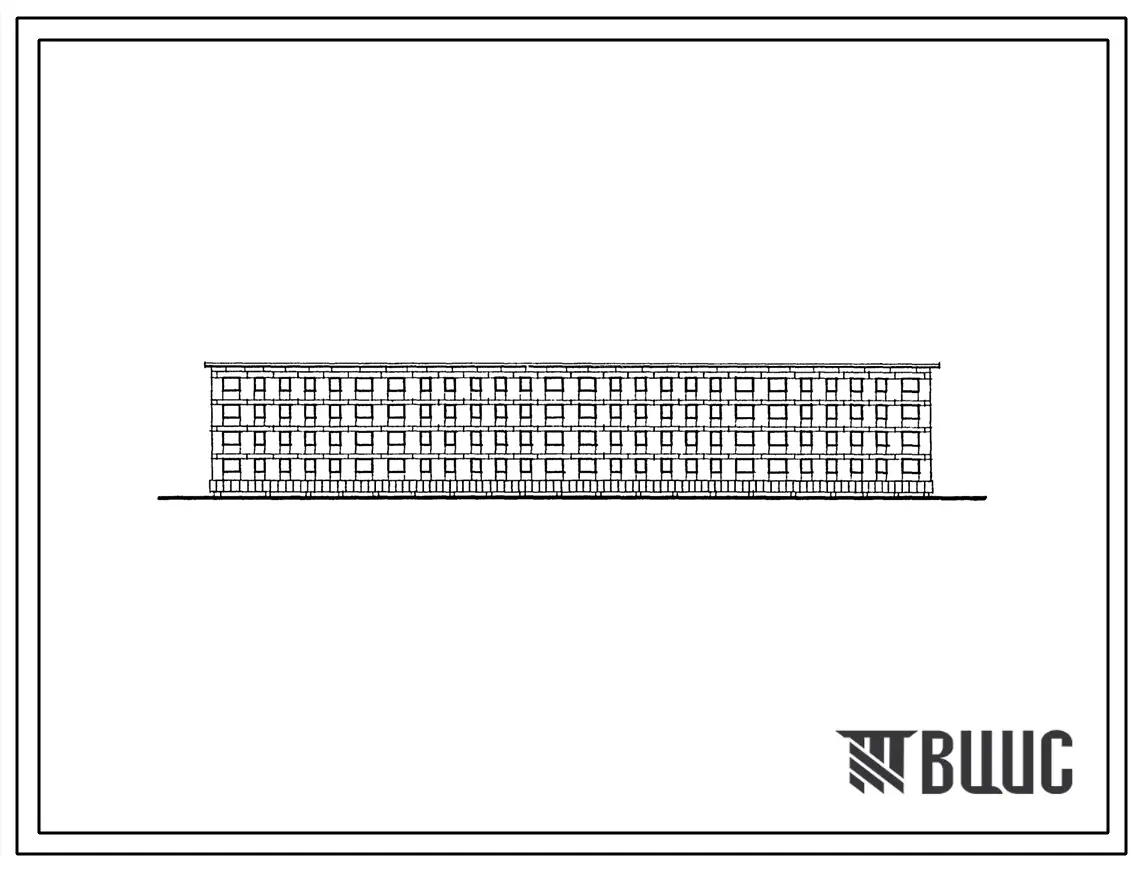 Типовой проект 1-309-23 Четырехэтажный жилой дом на 64 квартиры со стенами из крупных блоков керамзитобетона или конструктивного пенобетона (однокомнатных 8, двухкомнатных 48, трехкомнатных 8).