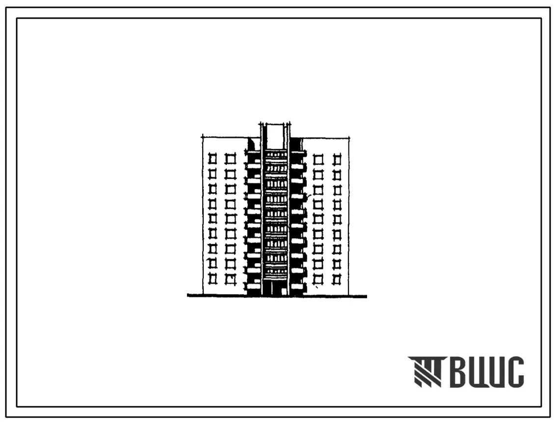 Типовой проект 89-0129.13.89 9-этажная 3-х лучевая блок-секция 1.1.2.2.3.3 на 54 квартиры (для строительства в БССР)