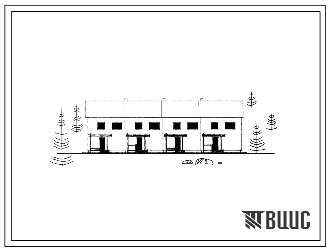 Типовой проект 144-31-32 Двухэтажный четырехквартирный кирпичный жилой дом с 3, 4 комнатными квартирами в двух уровнях (трехкомнатных 2, четырехкомнатных 2). Для строительства во II и III строительно-климатических зонах. (Для 1 и 3 проектно-строительных